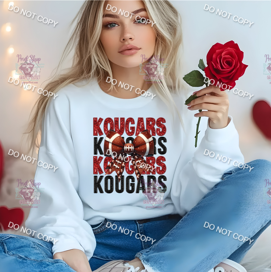 Kougars Football Bow DTF Transfer