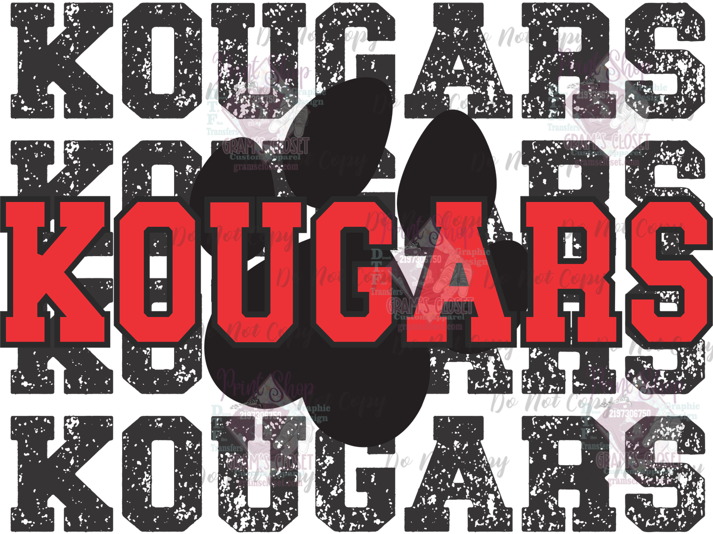 Kougars Stack DTF Transfer