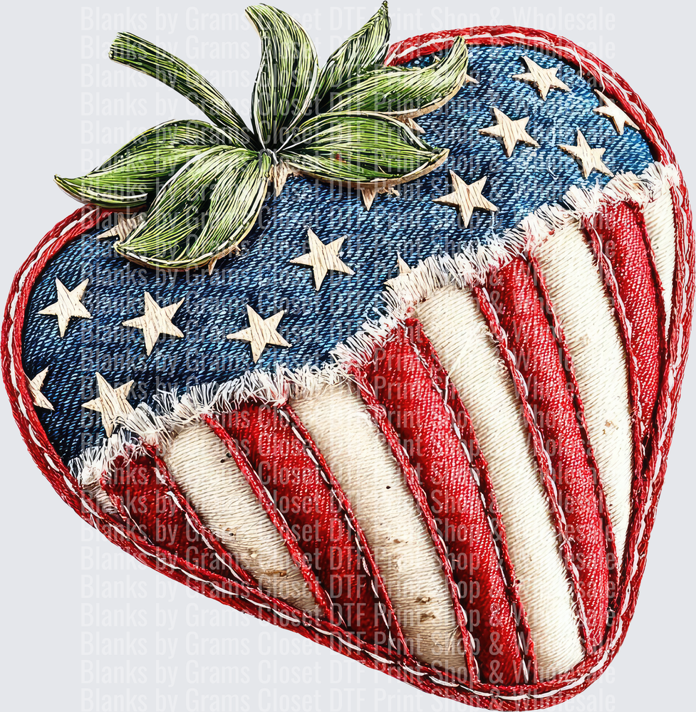 American Flag Strawberry Patriotic Fruit Design