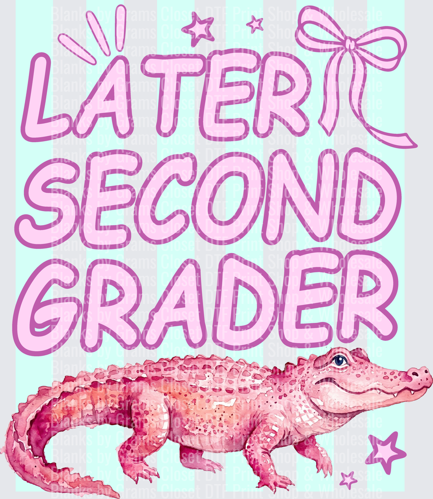 Later Second Grader Pink Alligator School Design