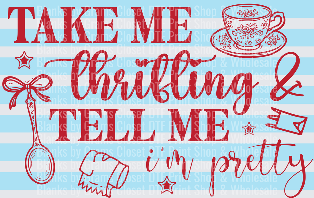 Take Me Thrifting and Tell Me I'm Pretty Red Script Design