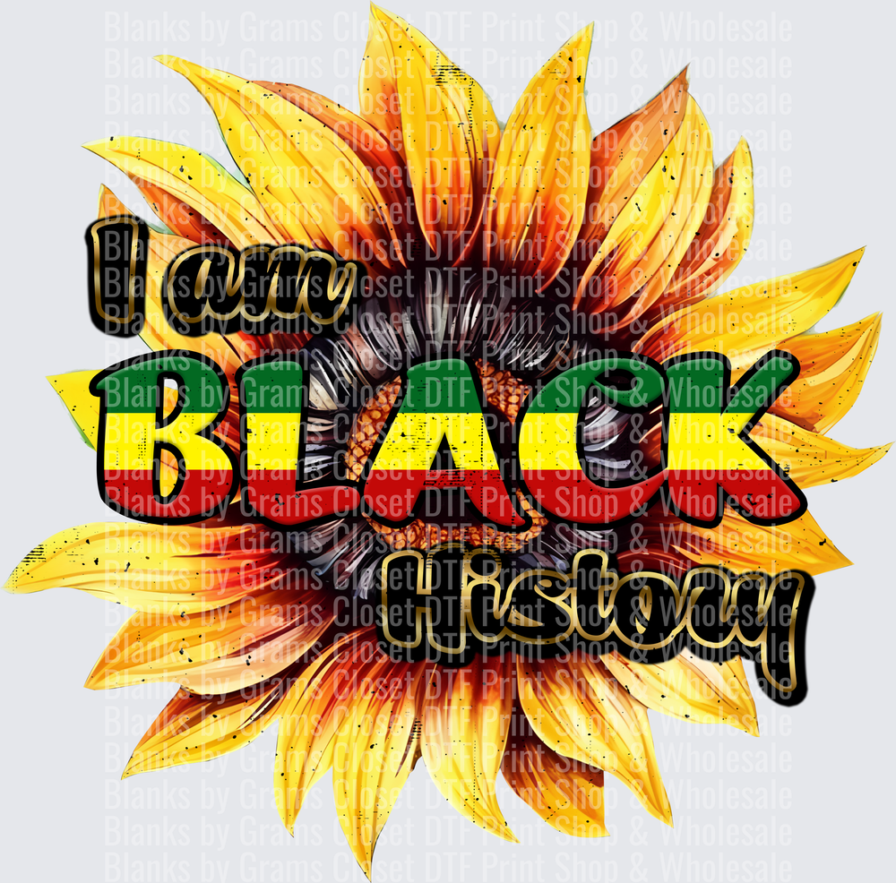 I'm Black History Sunflower with Pan-African Flag Colors