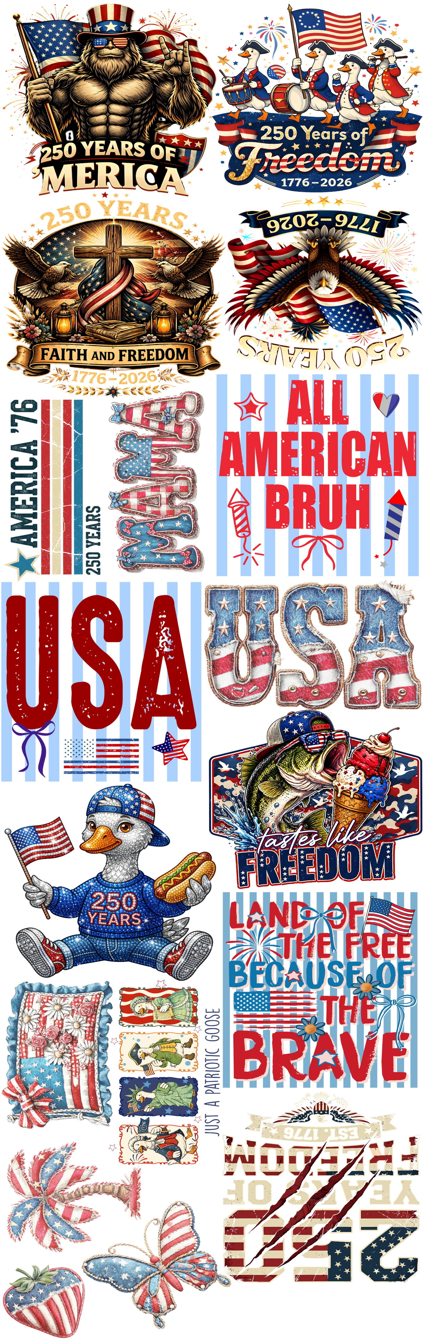PreMade 4th of July Gang Sheet