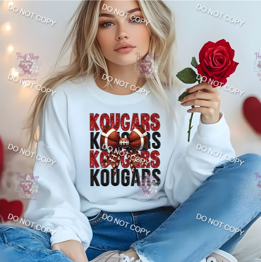 Kougars Football Bow DTF Transfer