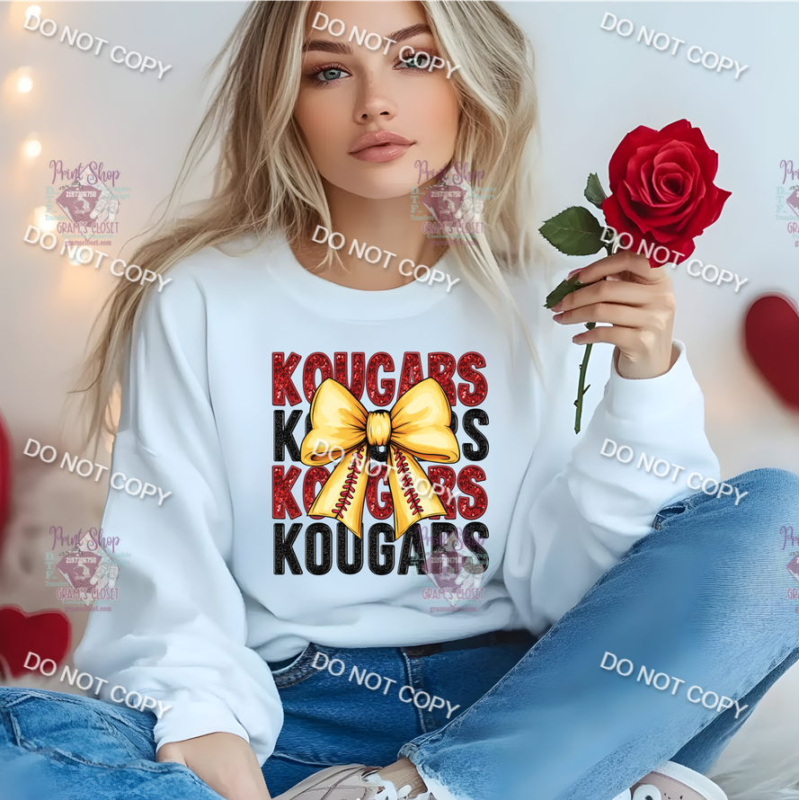 Kougars Softball Bow DTF Transfer