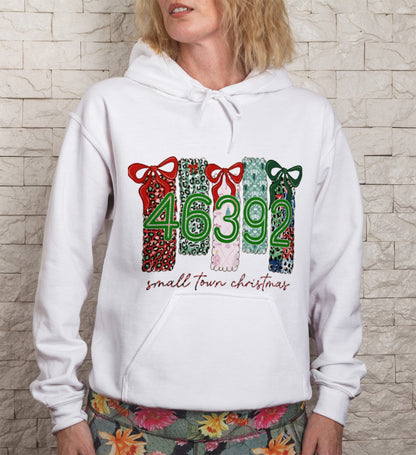 Small Town Christmas Custom Zipcode Hoodie