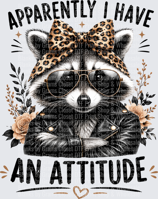 Apparently I Have An Attitude Sassy Raccoon Leopard Bow