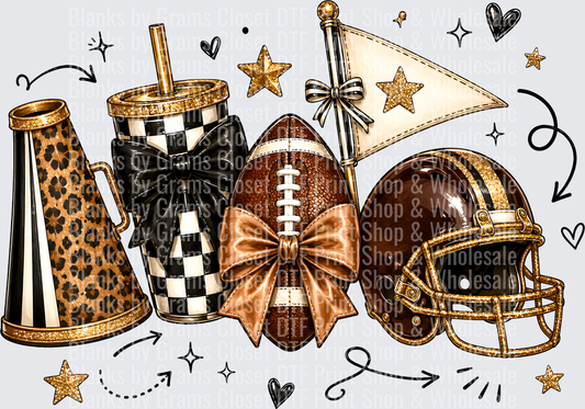 Black Gold Leopard Football Game Day Glam Bundle