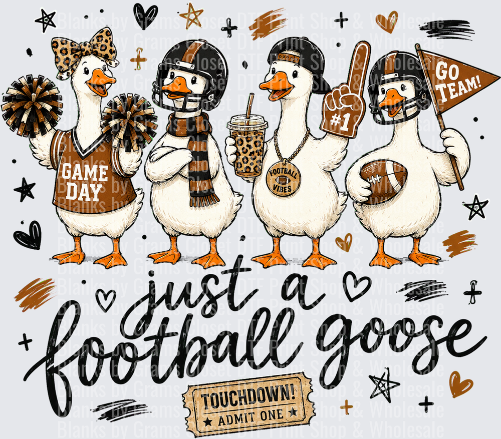 Just A Football Goose Game Day Geese Squad Brown Gold