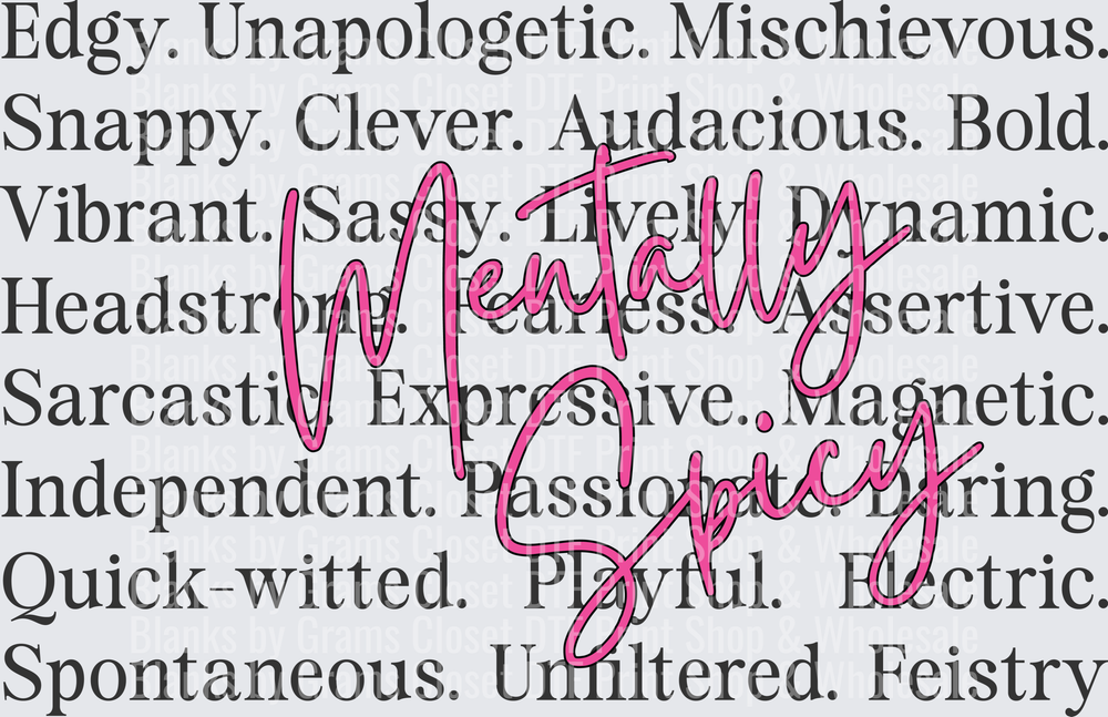 Mentally Spicy Bold Personality Traits Word Collage