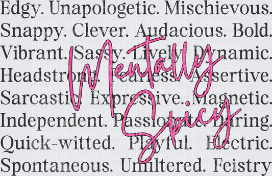 Mentally Spicy Bold Personality Traits Word Collage