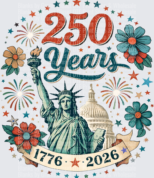 America's 250th Anniversary Statue of Liberty Fireworks Design