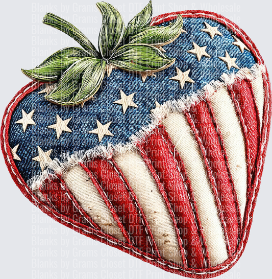 American Flag Strawberry Patriotic Fruit Design