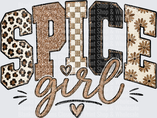 Spice Girl Varsity Letters Leopard Checkered Daisy Glitter