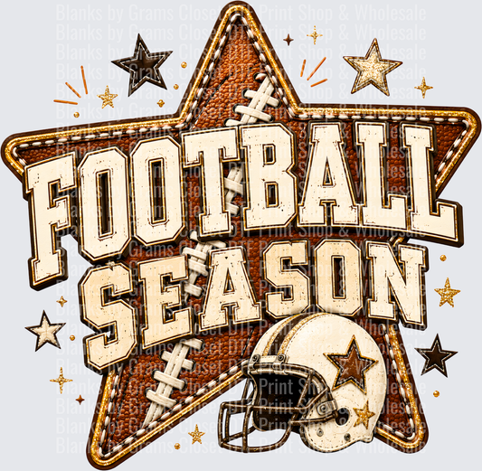 Football Season Star Shape Leather Texture Helmet Design