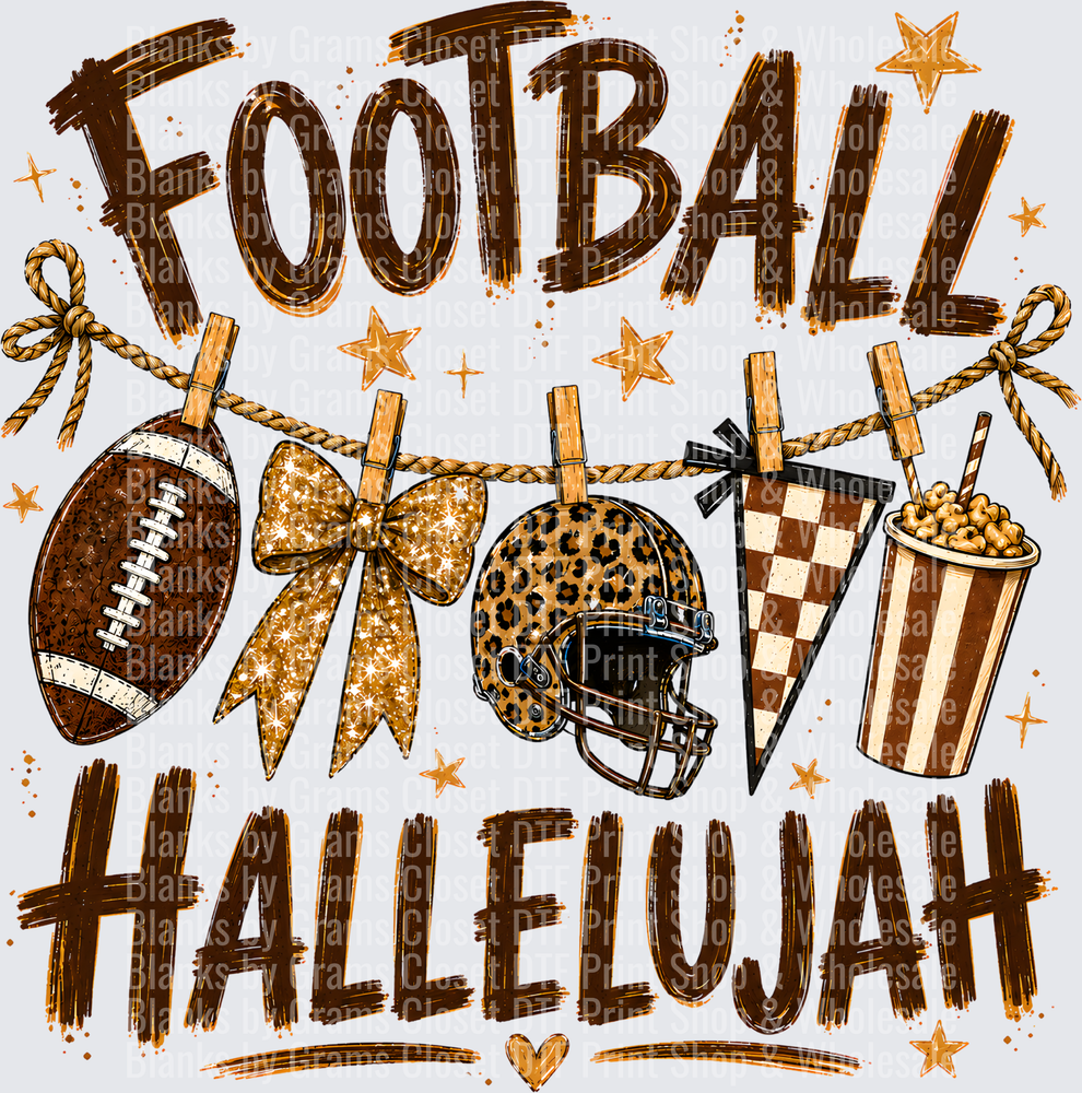 Football Hallelujah Leopard Helmet Glitter Bow Banner