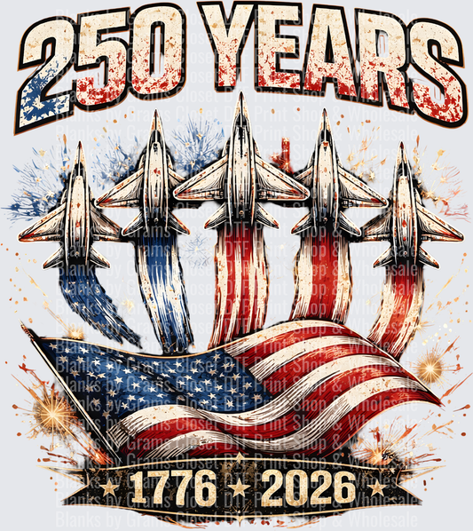 250 Years America Anniversary Military Jets Formation 1776-2026