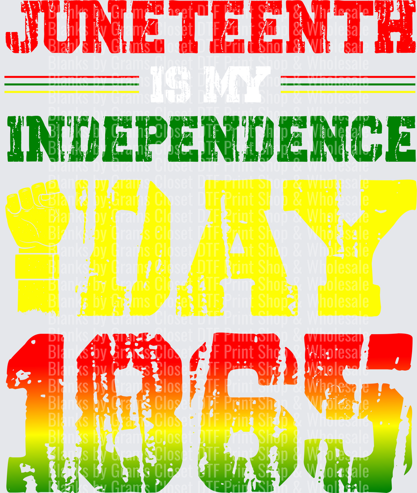 Juneteenth Independence Day 1865 Distressed Typography Design