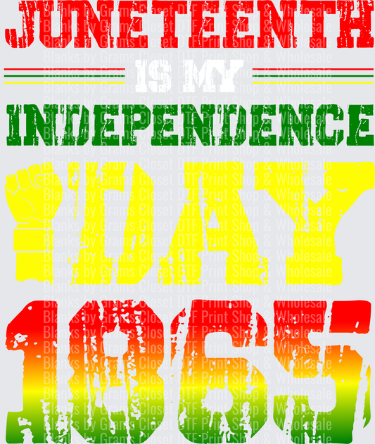 Juneteenth Independence Day 1865 Distressed Typography Design