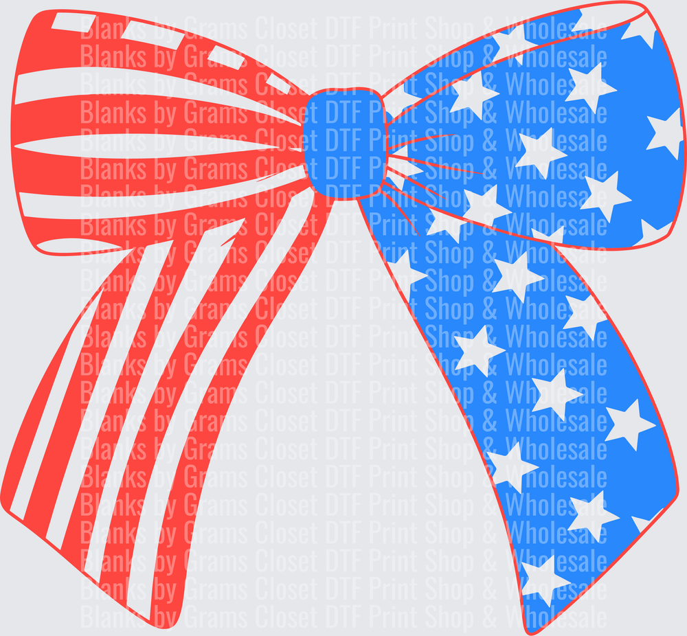 Patriotic Stars and Stripes American Flag Bow