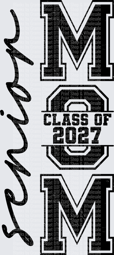 Senior Mom Class of 2027 Varsity Letter Bold Design