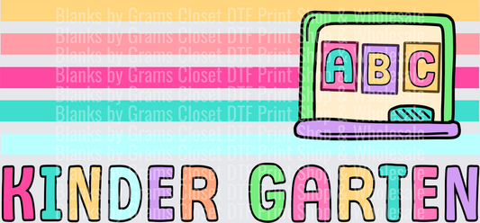 Kindergarten ABC Laptop Pastel Rainbow Stripes