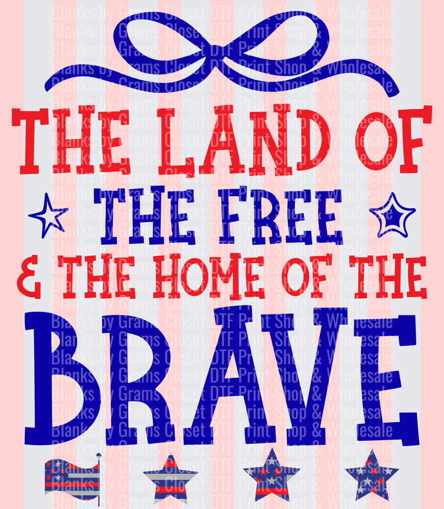 The Land of the Free and Home of the Brave Patriotic Design