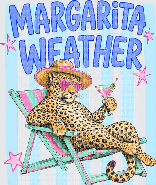 Margarita Weather Leopard in Beach Chair with Cocktail