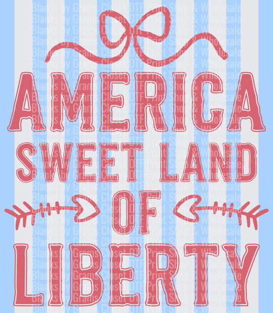 America Sweet Land of Liberty Patriotic Bow Design