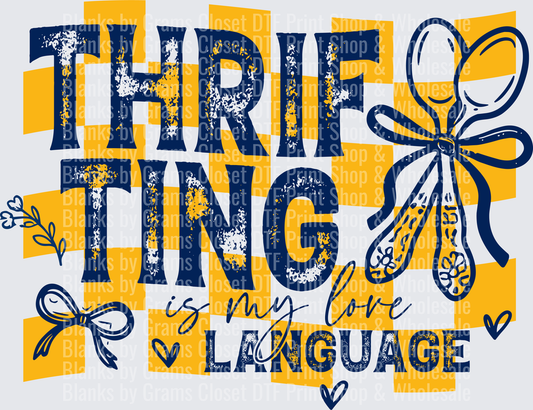 Thriving is My Love Language Distressed Text with Bows