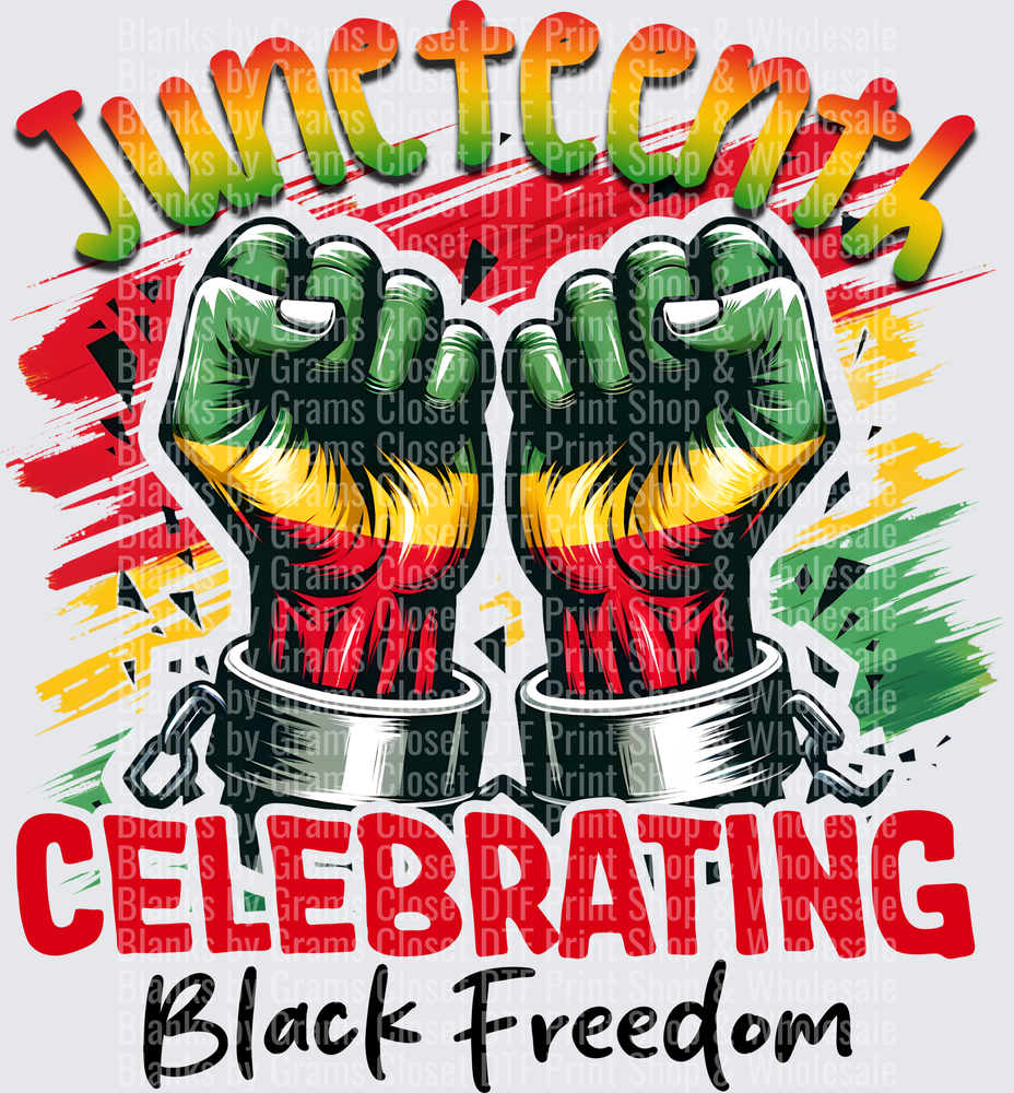 Juneteenth Celebrating Black Freedom Raised Fists Design