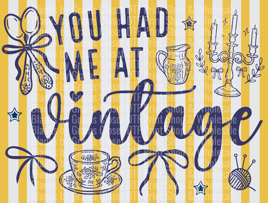 You Had Me At Vintage Typography with Scissors Teacup Candelabra