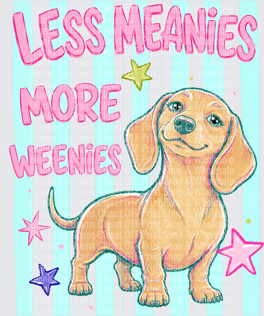 Less Meanies More Weenies Cute Dachshund Colorful Stars